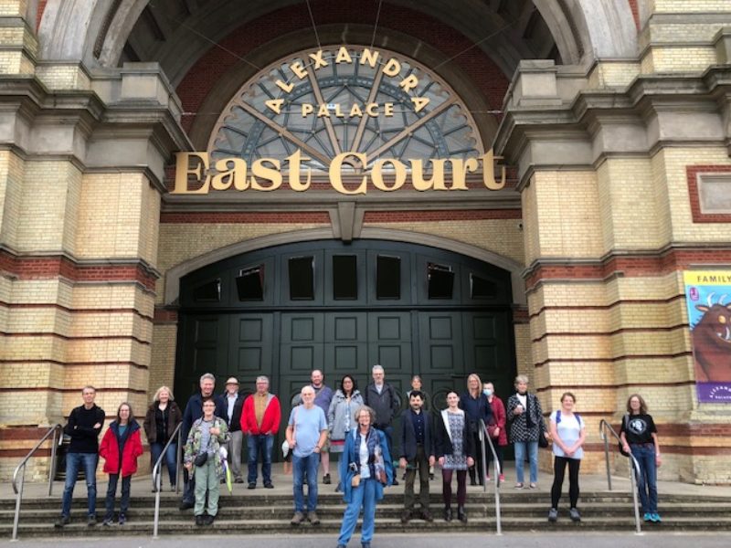 Local members gather on the Ally Pally